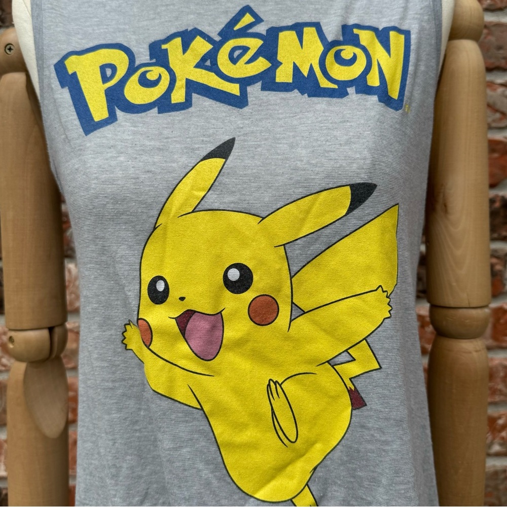 Grey Pikachu Pokémon brand muscle tee / S / Excellent condition - Picture 3 of 11